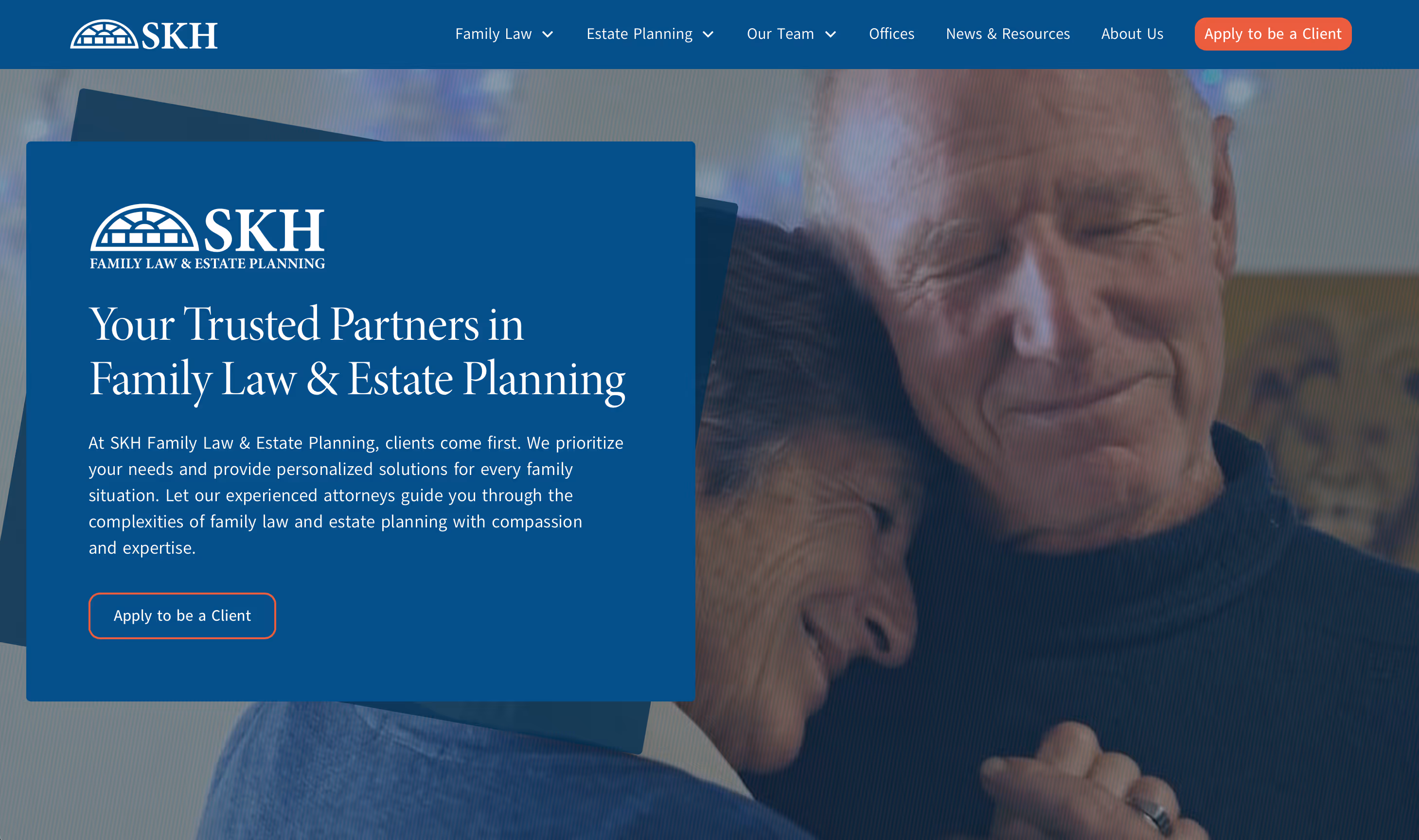 SKH Family Law redesigned home page