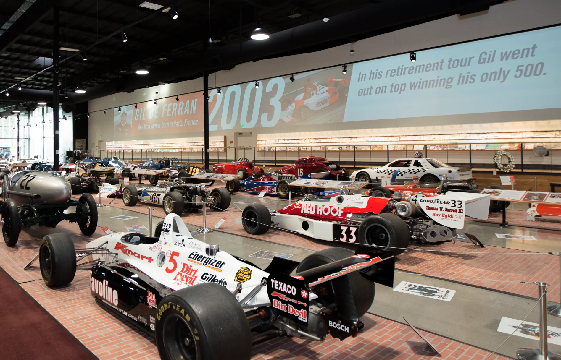 The 144-foot digital canvas in context inside the World of Speed Museum gallery